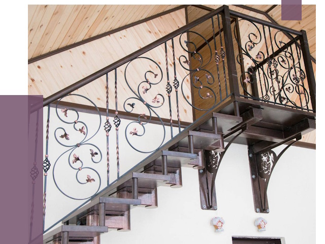 Кованые лестницы в Новокубанске от 81104 руб. под ключ