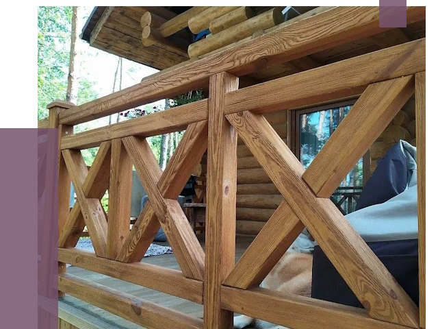 Деревянные перила под ключ в Новокубанске от 7799 руб. 