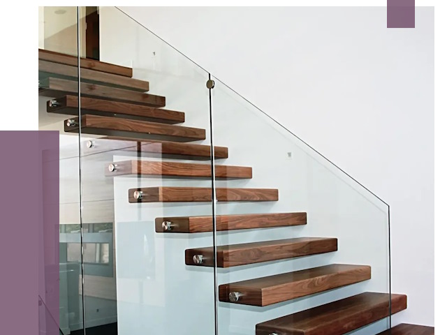 Стеклянные перила для лестницы в Новокубанске от 15077 руб.