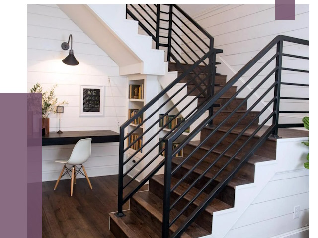 Перила для лестницы в доме в Новокубанске от 7539 руб. — ПРОЛЁТ-Нкб