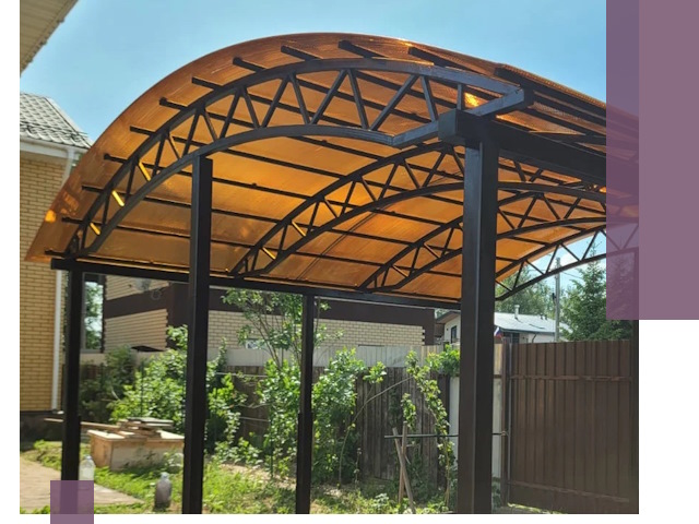 Изготовление навесов под ключ в Новокубанске из качественных материалов