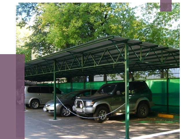 Навесы для парковки в Новокубанске от 81624 руб. заказать | ПРОЛЁТ-Нкб