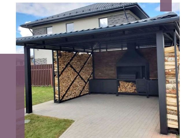 Навесы для барбекю в Новокубанске от 12946 руб. под ключ | ПРОЛЁТ-Нкб