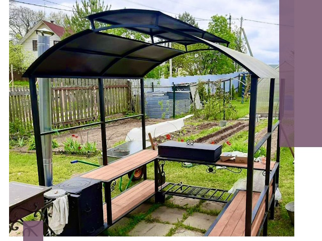 Навесы для барбекю в Новокубанске: изготовление, монтаж и демонтаж