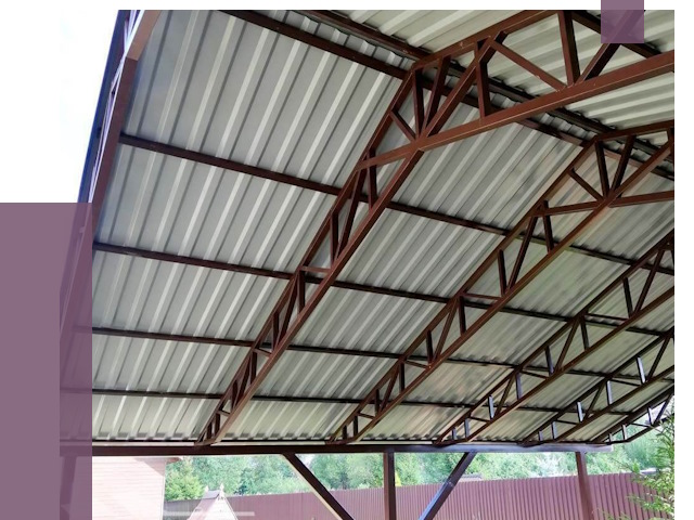 Навесы из профнастила в Новокубанске от 7487 руб. | ПРОЛЁТ-Нкб