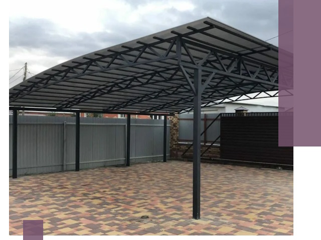 Металлические навесы под ключ в Новокубанске — изготовление и монтаж