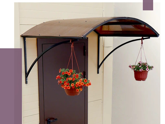 Козырьки над входом в Новокубанске от 15077 руб.  | ПРОЛЁТ-Нкб