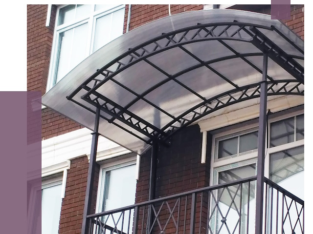 Козырьки над балконом в Новокубанске от 8786 руб. | ПРОЛЁТ-Нкб