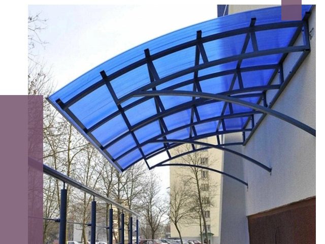 Козырьки из поликарбоната в Новокубанске от 4367 руб. под ключ | ПРОЛЁТ-Нкб