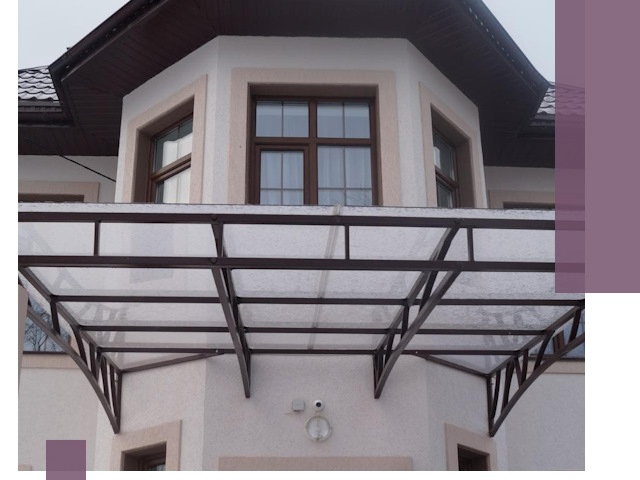 Козырьки из поликарбоната под ключ в Новокубанске