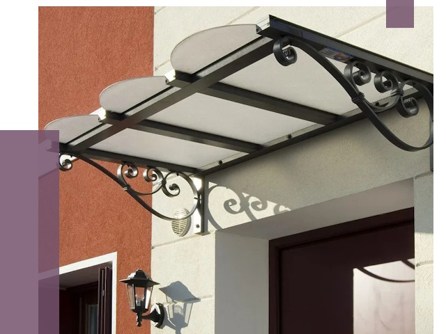 Односкатные козырьки в Новокубанске от 8526 руб.  | ПРОЛЁТ-Нкб