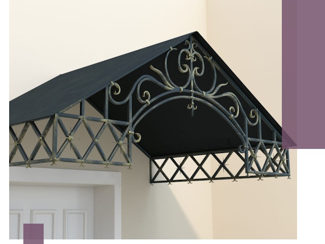 Двускатные металлические козырьки под ключ в Новокубанске